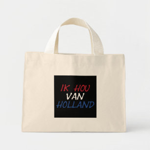 Ik Hou Van Holland overlay on black ttcnt Mini Tote Bag