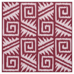 Ikat Aztec - Burgundy and Pink Fabric
