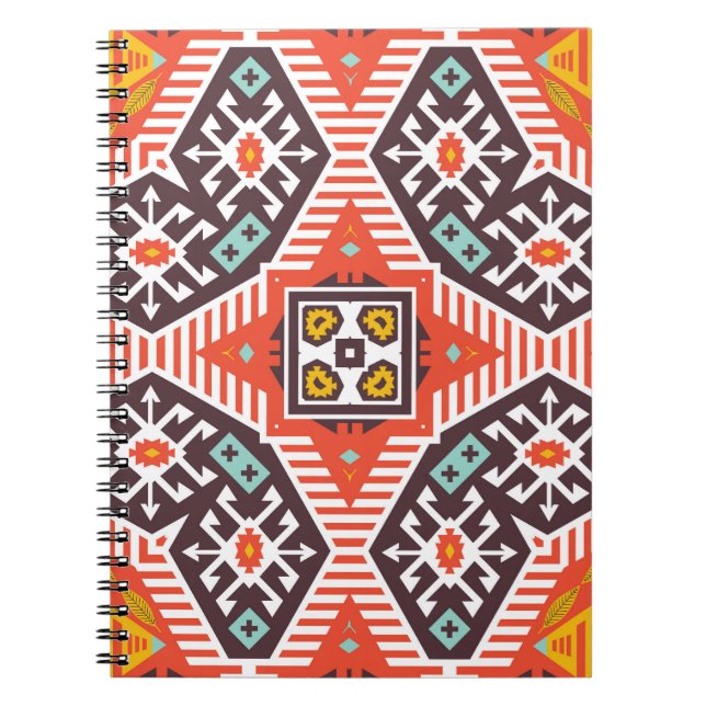 Ikat Aztec: Ethnic Striped Texture Notebook (Front)