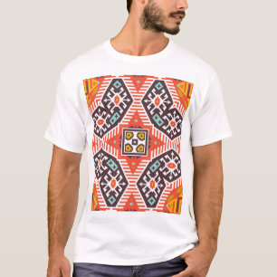 Ikat Aztec: Ethnic Striped Texture T-Shirt