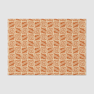 Ikat Aztec Pattern - Mandarin and Light Orange Tissue Paper