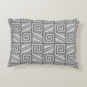 Ikat Aztec Pattern - Shades of Grey / Grey Decorative Cushion