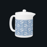Ikat Aztec Pattern - Sky Blue and White<br><div class="desc">Classic Aztec tribal pattern with a striated,  Ikat woven texture - White on a deep light sky blue background</div>