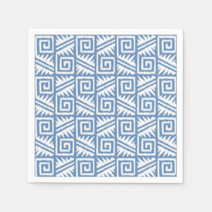 Ikat Aztec Pattern - Sky Blue and White Napkin