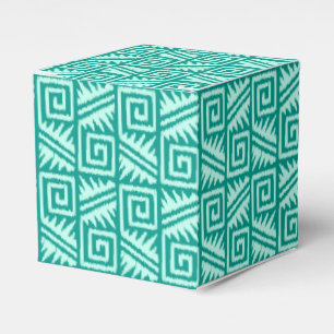 Ikat Aztec Pattern - Turquoise and Aqua Favour Box