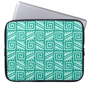 Ikat Aztec Pattern - Turquoise and Aqua Laptop Sleeve