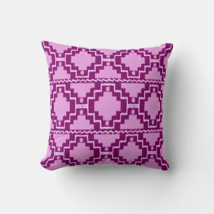 Ikat Aztec Tribal - Amethyst Purple and Violet Cushion