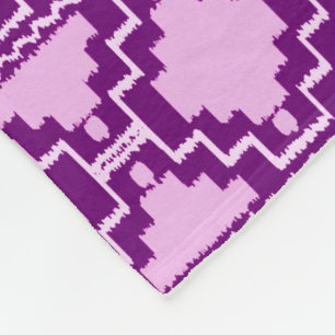 Ikat Aztec Tribal - Amethyst Purple and Violet Fleece Blanket