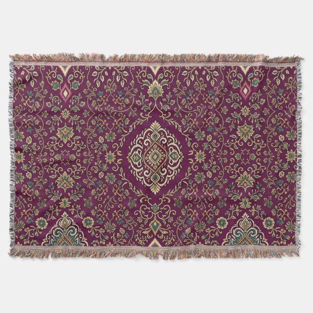 Ikat Bazaar Garden Throw Blanket (Front)