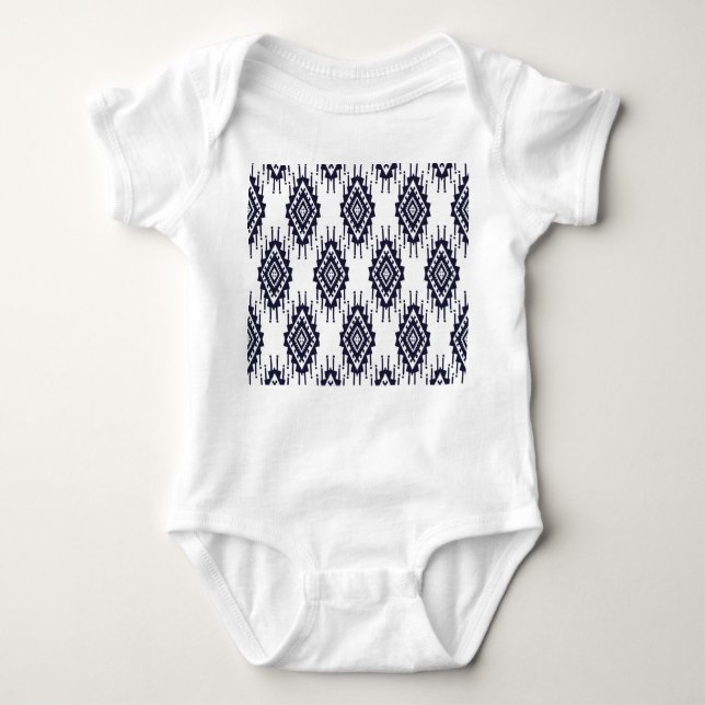 Ikat Boho Aztec Textile Motif Baby Bodysuit (Front)
