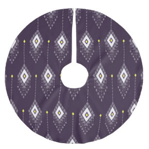 Ikat Chandelier Pattern: Vintage Textile Design Brushed Polyester Tree Skirt