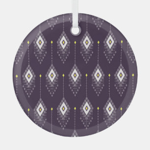 Ikat Chandelier Pattern: Vintage Textile Design Glass Tree Decoration