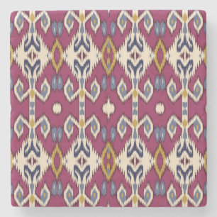 Ikat Chevron: Ethnic Elegance Stone Coaster