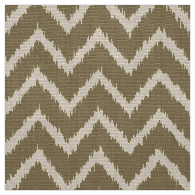 Ikat Chevron Pattern - Taupe tan and beige Fabric (Swatch)