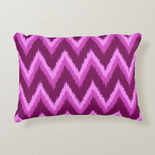 Ikat Chevron Stripes - Amethyst Purple and Violet Decorative Cushion