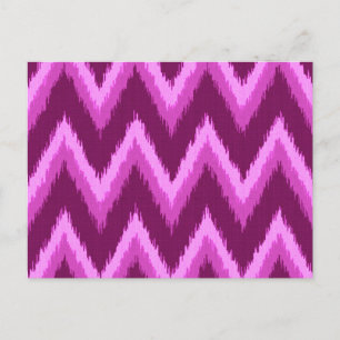 Ikat Chevron Stripes - Amethyst Purple and Violet Postcard