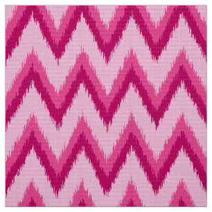 Ikat Chevron Stripes - Fuchsia and Pale Pink Fabric