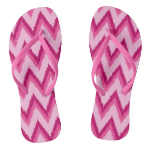 Ikat Chevron Stripes - Fuchsia and Pale Pink Thongs