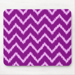 Ikat Chevrons - Amethyst purple and light orchid Mouse Pad