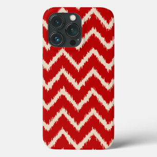 Ikat Chevrons - Chinese red and tan iPhone 13 Pro Case