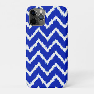 Ikat Chevrons - Cobalt blue and white iPhone 11 Pro Case