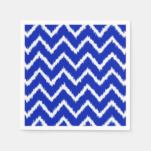 Ikat Chevrons - Cobalt blue and white Napkin