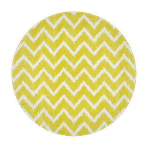 Ikat Chevrons - Mustard yellow and white Cutting Board