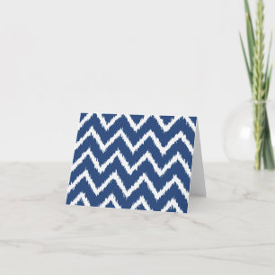 Ikat Chevrons - Navy blue and white Card