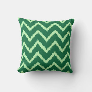 Ikat Chevrons - Pine and light green Cushion