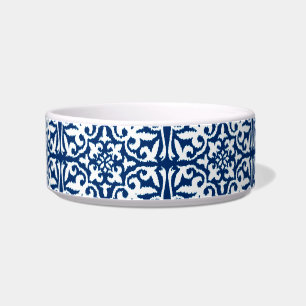 Ikat damask pattern - Cobalt Blue and White Bowl