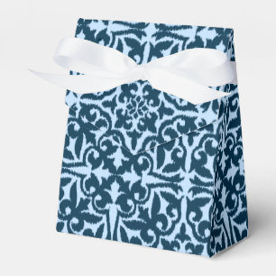 Ikat damask pattern - Dark Indigo and Light Blue Favour Box