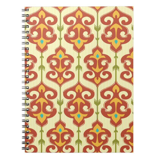 Ikat damask pattern notebook (Front)