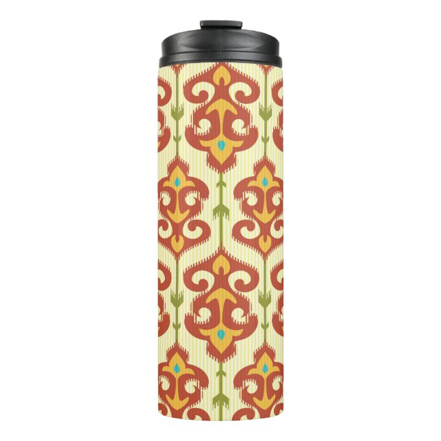 Ikat damask pattern thermal tumbler (Front)