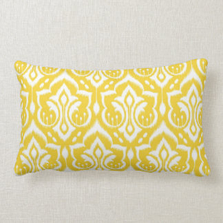 Ikat Damask - Sunshine Yellow Lumbar Cushion