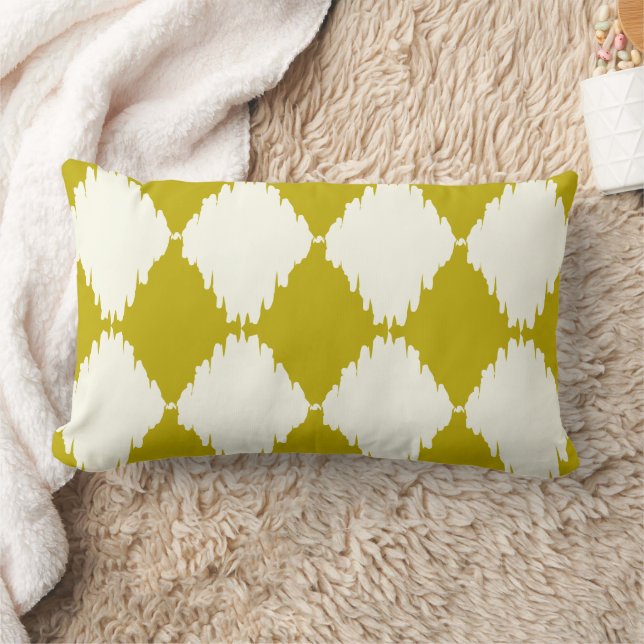 iKat Diamond Chartreuse and Ivory Design Pillow (Blanket)