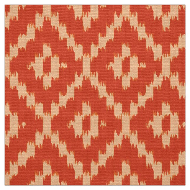 Ikat Diamond Pattern - Mandarin and pastel orange Fabric (Swatch)