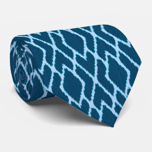 Ikat diamonds - Shades of denim blue Tie