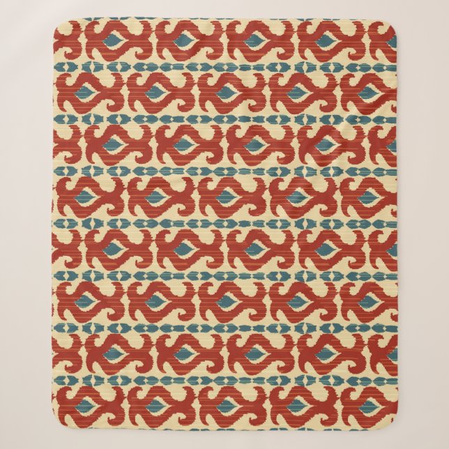 Ikat Elegance: Seamless Pattern Design. Sherpa Blanket (Front)