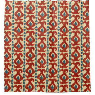 Ikat Elegance: Seamless Pattern Design. Shower Curtain