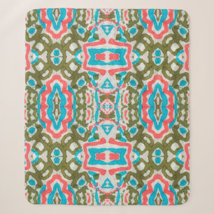 Ikat Ethnic Abstract Pattern. Shaman Pattern. Peni Sherpa Blanket