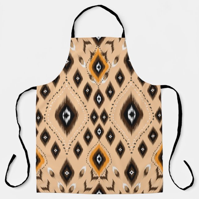 Ikat Ethnic Geometric Folklore Pattern Apron (Front)