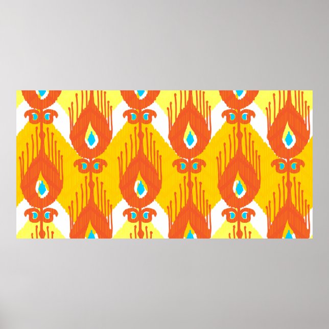 Ikat fabric pattern poster (Front)