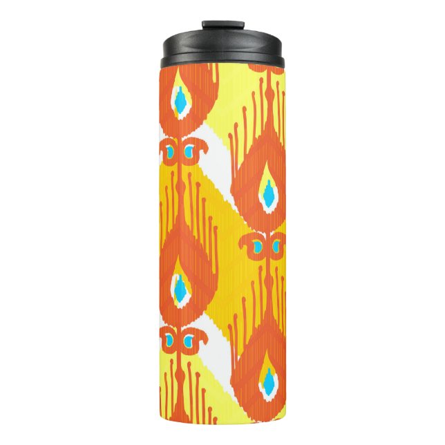 Ikat fabric pattern thermal tumbler (Front)