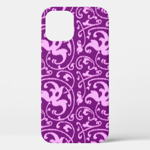 Ikat Floral Damask - Orchid and Purple iPhone 12 Case