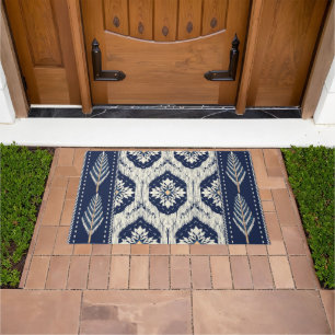 Ikat Floral Paisley Pattern Doormat