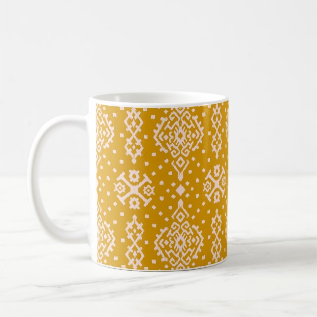 Ikat folklore ornament - ethnic texture. coffee mug (Left)