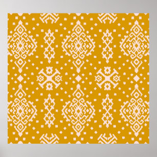 Ikat folklore ornament - ethnic texture. poster