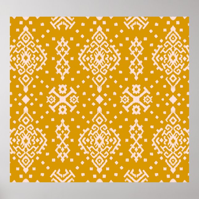 Ikat folklore ornament - ethnic texture. poster (Front)