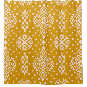 Ikat folklore ornament - ethnic texture. shower curtain