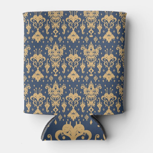 Ikat folklore ornament, oriental pattern can cooler (Front)